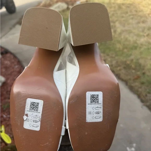 ASOS White Textured Slingback Heels - Picture 4 of 5